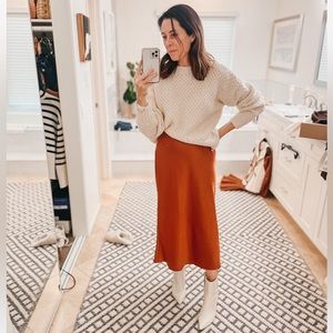 Sezane Midi Length Slip Skirt